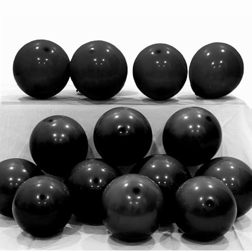 100 Stück 5 Zoll Klein Luftballons Schwarz, Mini Latex Schwarz Helium ballons für Party Deko(Ø 12 cm)