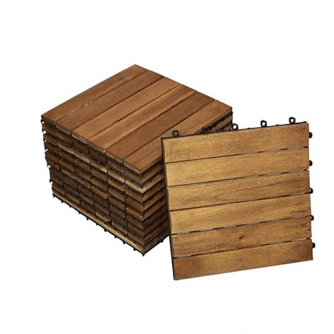 SAM Holzfliese 01 11 Fliesen 1m² 30x30 cm Akazie geölt Drainage Klickfliese | massiv, Bodenbelag mit Drainage, Balkonfliesen, Terrassenfliesen, Klickfliesen, für Balkon Terrasse Garten