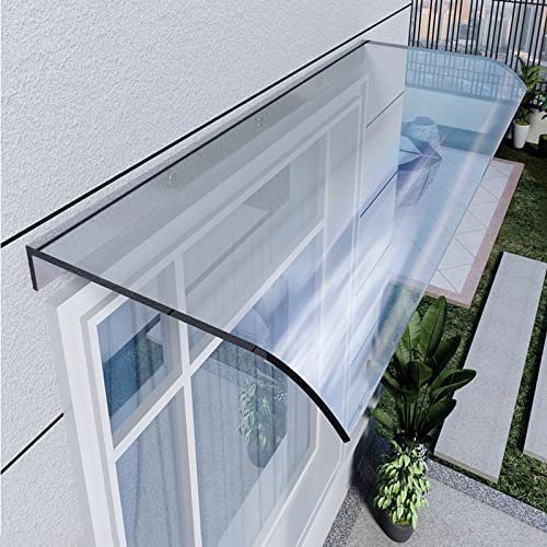 Modern Design Polycarbonate Front Door Canopy Window Rain Shelter Cover Outdoor Awning,Uv Protection Sun Shelter Front/Back Door Cover,Transparent Porch Awning,62 Size (50x250cm/20x98)