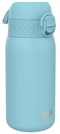 ion8 Botella Agua Inox Ligero para Niños, 400ml, Sin Aislamiento, a Prueba de Fugas, Fácil de Abrir, Cerradura Segura, Aptas para Lavavajillas, Fácil de Limpiar, Resistente a Rayones, Azul De Alaska