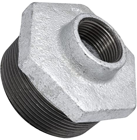 AERZETIX - Riduzione Maschio/Femmina 2''x3/4'' Zincato - in Ghisa - Raccordo Tubo Filettato con Fermo Interno - per Impianto Idraulico-Riscaldamento di Acqua - C64935