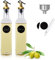 ACEWARMS Olive Oil Dispenser Bottle Drizzler for Kitchen, 2 Pcs Vinegar Bottle 500ml Lead-Free Clear Glass Oil Bottle Set,with Spouts,Funnel and Labels (500ML)