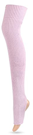 SHTGOI 1 Paar Kniestrümpfe Overknee Strümpfe Warmer Gestrickte Beinwärmer Lange Gestreifte Socken Wollstrümpfe Winter Strick Strümpfe Beinstulpen Legwarmers Stiefelstrümpfe Tanzstrümpfe Helles Lila