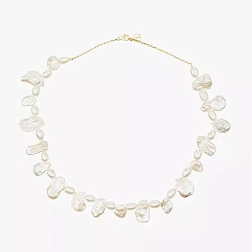 Halskette Anhänger Barocke Perlenkette Damen Modeschmuck Kurze Halskette unregelmäßiger Perlencharme Schmuck Böhmen Geburtstag Hochzeit Weihnachts Geschenke für Frauen