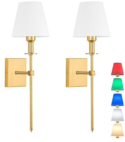 Peskoe Wandleuchte Innen, Wandlampe mit Akku,Aufladbare Batteriebetrieben Wandbeleuchtung,Viele Farben Farbtemperatur und Helligkeitsstufen Fernbedienung Control Kabellose Lampe Einstellbar (copper)