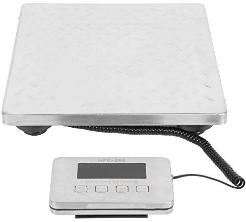 200-kg-Edelstahl-Plattform-Postversandwaage, Elektronische Waage mit Muster, Arbeitsplatte, Haustierwaage, Küchenwaage für Unternehmen, Büro, Zuhause, Lager, Paket
