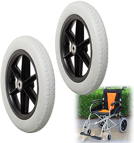 ANSNOW Rollstuhl-Hinterrad, Vollrad, Leichte Lenkrolle Mit Polyurethan-Reifen, Reifenersatz, Für Elektrorollstuhl-Rollstuhl, Ersatz-Rollator-Zubehör/Grau/30 cm Bis 12 Zoll