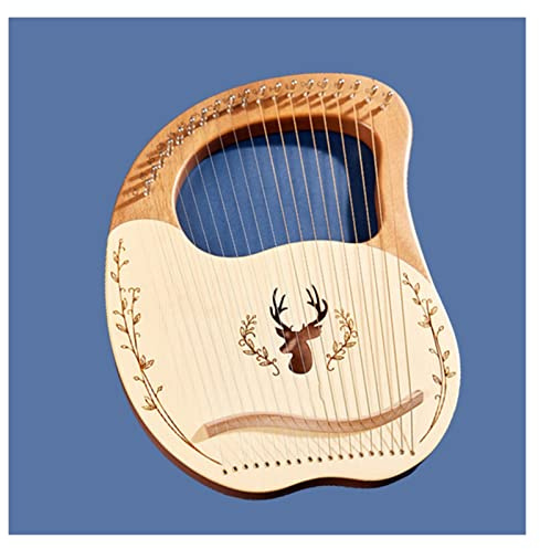 Kleine Harfe, leicht zu erlernen, tragbares Lyra-Instrument aus Holz mit 19 Saiten und Zubehör, Lyra? Harfe für Anfänger