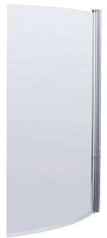 Balterley 858 x 1430mm B-Shaped Bath Shower Screen, Shower Screens for Baths, 6mm Chrome Toughened Safety Bath Door Screen, 180° Pivot Reversible Door Screens for B-Shaped Baths (Chrome)
