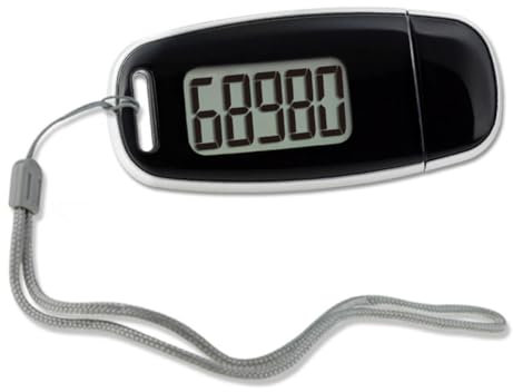 GERRIT 3D Pedometer for Walking, USB Rechargeable Steps Tracker, Simple Step Counter with Clip and Strap,Fitness Clip-on Abs Sports Tool for Men Women Kids Seniors Exercise #Black/64 (Color : Black)