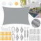 Tenda da sole rettangolare, 3 x 4 m, impermeabile, con occhielli, 3 x 4 m, impermeabile, rettangolare, in tela impermeabile, con parasole, protezione UV 98%, per giardino, terrazza, campeggio
