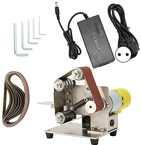 Mini-Bandschleifer, Elektronische Messerschärfmaschine, Desktop-Skulptur-Bandmaschine, Elektrische Kantenmaschine, Kleine Schleifmaschine, Bandschleifer (EU-Stecker 895 (200 W))