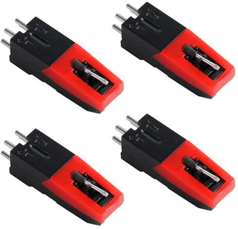 4pcs Universal Record Player Cartridge, Turntable Cartridges Replacement Diamond Stylus Needle Record Player Needle for Vinyl Record Player, LP Phonograph, Victrola, ION, Crosley