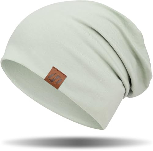 GXCROR Mütze für Damen und Herren - Beanie Slouch, Baumwolle Weich Dünn, Leicht Atmungsaktiv Longbeanie, Chemo Mütze für Alle Jahreszeiten
