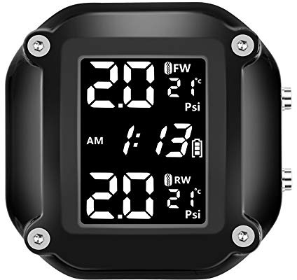 HUIOP Moniteur De Pression des Pneus De Moto,Détecteur De Moniteur De Pression des Pneus De Moto Système De Surveillance De La Pression des Pneus Portable Système De Détection Moniteur De Pression