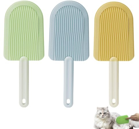 MADGININE 3PCS Cat Tongue Comb Cat Brushes for Grooming Cat Tongue Brush Silicone Cat Brush Cat Tongue Double-Sided Design Pet Cat Tongue Comb Shaver for Pet Hair Removal Massage Furniture Care