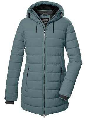 killtec dam quiltad parka/parkas med huva KOW 55 WMN QLTD PRK, blågrå, 40, 41809-000