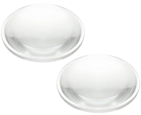 PATIKIL Diamètre 66mm Lentille Plano-Convexe,2 Pcs Hauteur 24mm Verre Borosilicate Haut LED Lentille Optique Convexe Condenseur Avec Bord Pour Voiture Vélo Phare Projecteur,Transparent 3mm