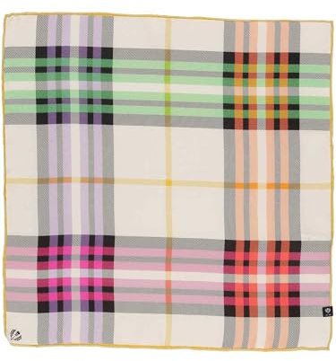 FRAAS Halstuch Damen aus 100% reiner Seide - Nickituch Damen mit Plaid-Muster - 51 x 51 cm Größe - Schickes Seidentuch Bandana
