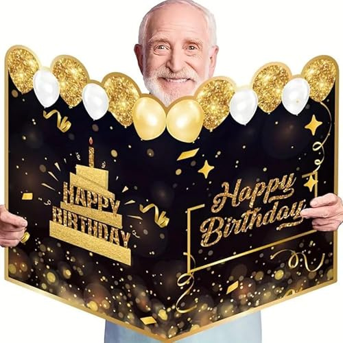 AIBAOBAO Tarjeta Felicitacion Cumpleaños Grande, 55.6 x 40 cm, Tarjeta Regalo Feliz Cumpleaños Postal Xxl Originales Personalizada para Mujeres, Hombres, Niños, Niñas, Madres, Amigos
