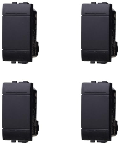IXTRIMA Pulsante 1P 16A Unipolare Colore Nero Compatibile Con Bticino Living International/LIGHT
