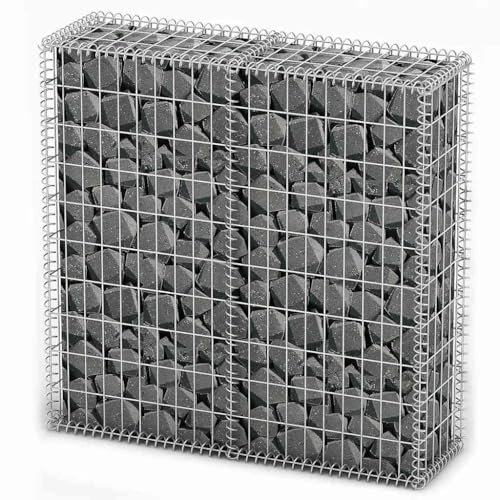 Steinkorb Gabione verzinkt 100x100x30 cm mit Deckel - Stabile Absperrung für Garten, Landschaftsbau und Terrassen - Witterungsbeständig & langlebig