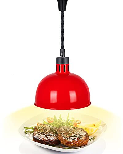 NSTVVEE Lámpara de Calentamiento de Alimentos Comercial, 250 W, 60-180 mm, para Colgar en restaurantes (roja)