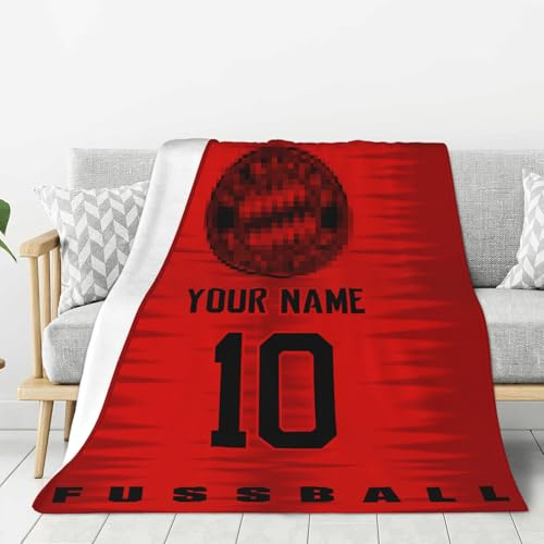 Generisch Personalisierte Bayern Decke 24/25 heim Bayern Fußball Fanartikel Sofa Fleecedecke,Personalisierte Geschenke für Fußball Fanartike,Weihnachten Geschenke für Fußballfan Kinder