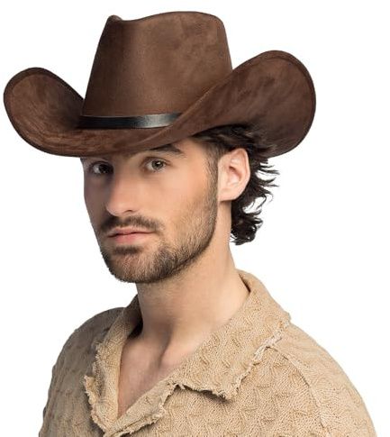 Boland – Cowboyhut Bronco mit Hutband, Western Hut für Mottoparty, Karneval, Zubehör Faschingskostüme, JGA