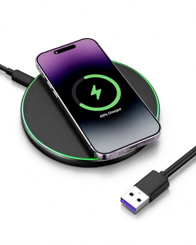 35W Fast Wireless Charger Pad Wireless Charging Station Compatible with iPhone 16 15 14 13 12 11 XS XR X 8 Compatible with Samsung Galaxy S25 S24 S23 S22 S21 S20 S10 S9 S8 all Qi Phones (Black)