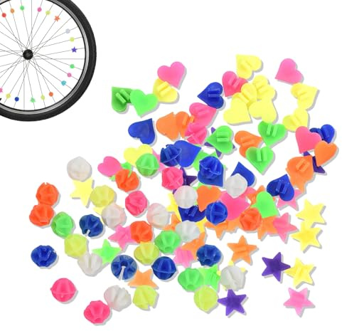 216 Stück Bunten Fahrradspeichenperlen - Reflektierende Speichenklicker als Fahrrad Zubehör für Kinder, Fahrradspeichen Dekorationen für Mädchen und Jungen, Fahrrad Speichenperlen Kinderfahrrad