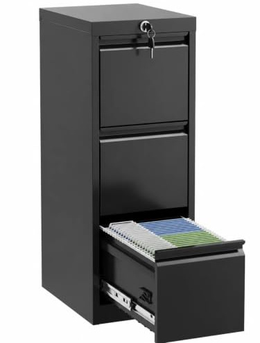 GarveeMore Hängeregisterschrank Metall mit 3 Schubladen