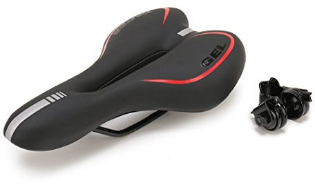 Sport Tent Fahrradsattel Hohl Ergonomischer Weich Tourensattel MTB Rennrad Sattel Fahrrad komfortable Gel Fahrradsitz für Herren Damen Rot