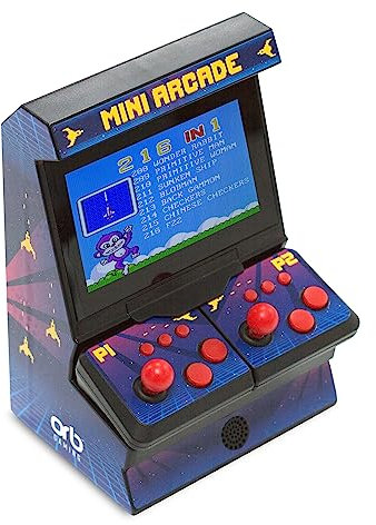 Mini Arcade Machine, handheld console, Plug and Play TV Games, 2 Player, 300 In-Built Games, 8-Bit Retro Arcade Games, 4.3” Full Colour Screen, 2 x Wireless Joysticks, for Men and Women - Thumbs Up!