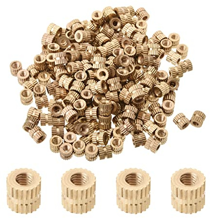 MroMax M3 x 5 x 5 mm Innengewindemuttern Messing Gewindeeinsatz Einpressmuttern Einbettmuttern Sortiment Kit für Montage 200 Stück