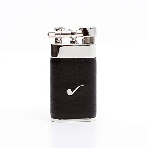 Mechero de pipa Savinelli de piel (negro)
