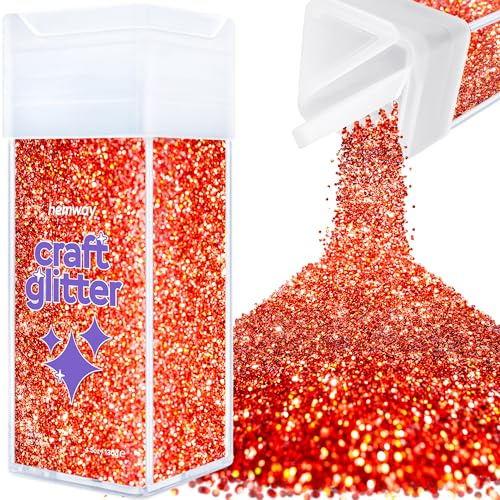 Glitzer für Bastelstreuer rotes holografisches Kunstharz Trinkgläser Karten Weihnachtsschmuck Kerzen fein Nägel Gesicht Kosmetik 130g/4,6 oz