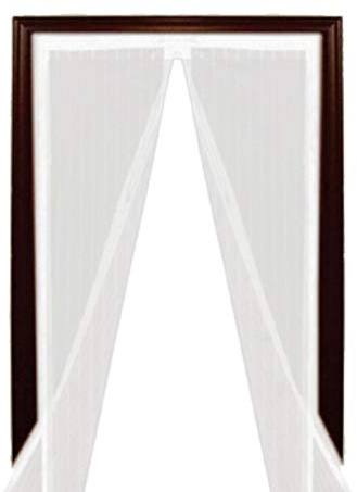 White or Black Magnetic Door, Fly Screen Mesh Curtain Keep Away Mosquitoes Insect Bugs, No Tools Required - Fits onto Single Doors, Sliding Doors, Campers & More (White)