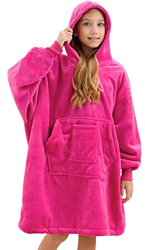 REDESS Sudadera con Capucha y Manta, Manta ponible Oversized Sherpa con Mangas y Bolsillo Gigante, cómoda Sudadera con Capucha para Adultos y niños.