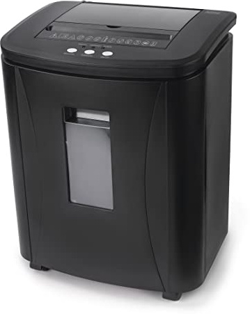 Hama |Trituradora de papel PREMIUM AutoM120 con Nivel seguridad E-3, P-4, T-4, 25L (Destructora papel, Dimensiones 37 x 26 x 52,3 cm, Max. Nivel ruido: 60 db, Max. Velocidad de corte: 2,2 m/min) Negro