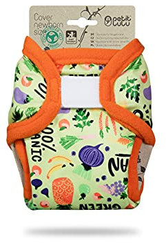 Petit Lulu Größe 1 PUL Überhose (2-6 kg) | Klett | Newborn Windelüberhose | Baby Windelhose | Waschbar & Wasserdicht | Stoffwindeln für Neugeborene | Hergestellt in EU (Go green)