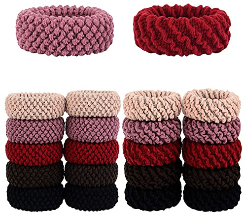 Niaciswe Pferdeschwanz Halter 20 Stück Dickes Baumwolle Haargummi Haar Gummi Haargummis Dickes Haar Zopfbänder Haargummis Haargummi Damen Nahtlose Haarbänder Breite Haargummis Mischfarbe