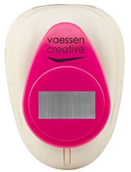 Vaessen Creative Motivstanzer Ecken - 1,2 x 1,9 cm - Stanzer für Bastelpapier, Tonpapier, Scrapbookpapier oder Decoupagepapier, Weiß/Rosa