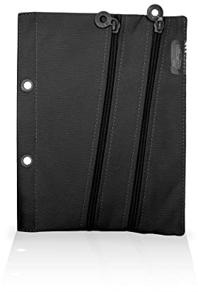 Office Box Etui zum Mitnehmen in Ihrem Ringbuch – Großes Fassungsvermögen mit Reißverschlüssen und exklusivem Ziehgriff. Waschbar und widerstandsfähig, hergestellt aus Polyester von Colorline. Schwarz