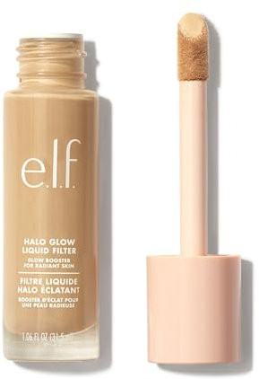 e.l.f. Cosmetics Halo Glow - Filtro líquido iluminador para una tez radiante, infundido con ácido hialurónico, color marrón