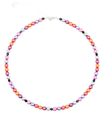 Feliss Handmade: Ketten aus Perlen, Halskette Damen. Statement Kette 45 cm lang. Choker Halsband, aesthetic Necklace Schmuck. Beads Perlenkette für Frauen in bunt mit Keramikperlen