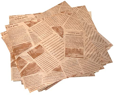 Greaseproof Paper Sheets, 100 Pcs Food Burger Paper Wrapping Sheets Grease Proof Wrap Sheet for Bread Sandwich Fish and Chip