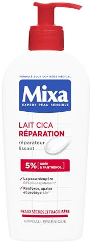 Mixa Expert Cica Reparaturmilch für empfindliche Haut – Reparaturmilch – langanhaltende Wirkung – trockene und raue Haut – hypoallergen – 250 ml