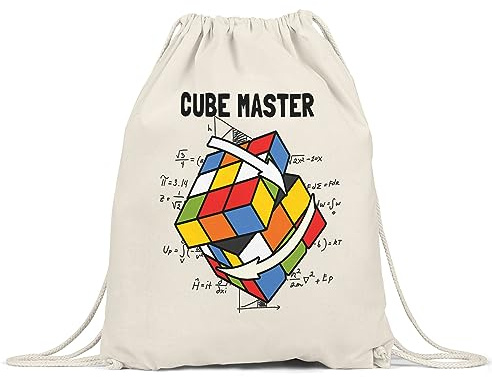 Hey!Print Cube Master Zauberwürfel Turnbeutel Gymsack Rubik Cube Magic Würfel Retro Rubi Vintage Nerd