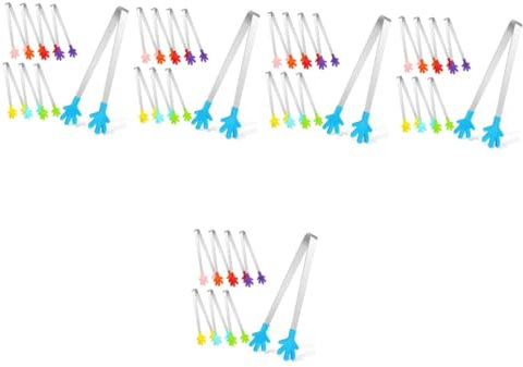 Alipis 40pièces Mini Pince à Acier De Pince De Service Colorées Pour Buffet Gâteaux Snacks Et Barbecue Ustensiles De Cuisine Et Réutilisables